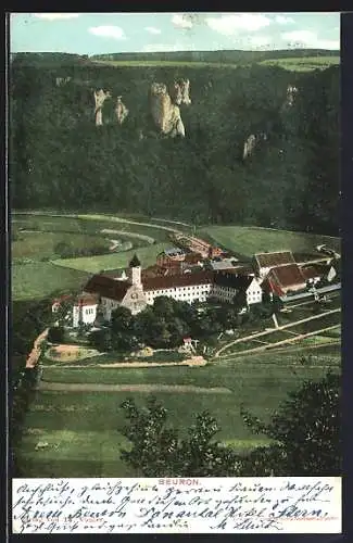 AK Beuron, Kloster mit Ruine