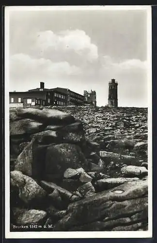 AK Brocken, Brockenhotel mit Aussichtsturm