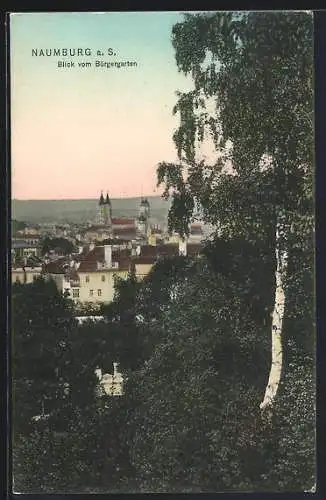 AK Naumburg a. S., Blick vom Bürgergarten auf den Ort