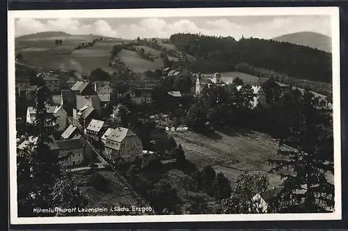 AK Lauenstein / Sa., Totalansicht aus der Vogelschau