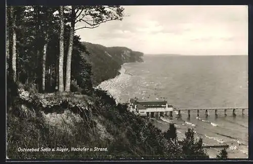 AK Sellin a. Rügen, Hochufer und Strand