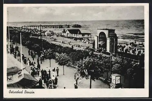 AK Bansin, Promenade und Seebrücke