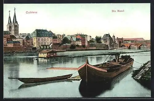 AK Coblenz, Hotel Wiener Hof, Die Mosel