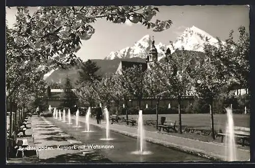 AK Berchtesgaden, Kurpark mit Watzmann