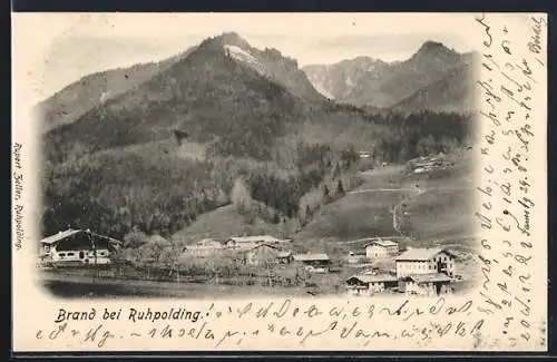 AK Brand bei Ruhpolding, Teilansicht mit Blick in die Berge