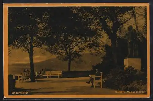 AK Badenweiler, Kurpark und Vogesenblick