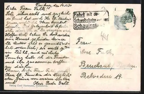 AK Freiburg i. B., Kaiserbrücke und Johanniskirche