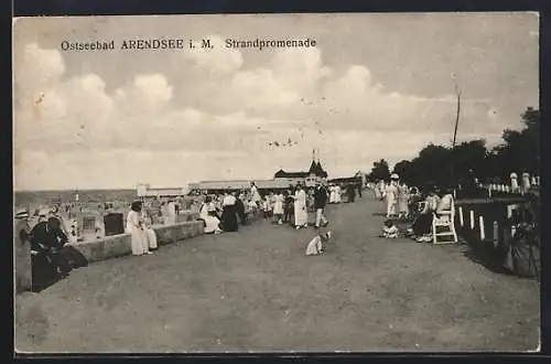 AK Arendsee i. M., Strandpromenade mit Besuchern