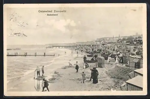AK Zinnowitz, Badestrand mit Strandkörben