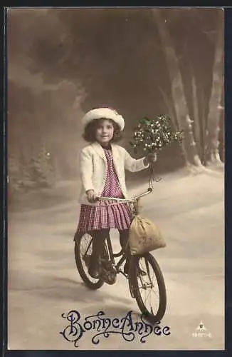 AK Mädchen auf einem Fahrrad
