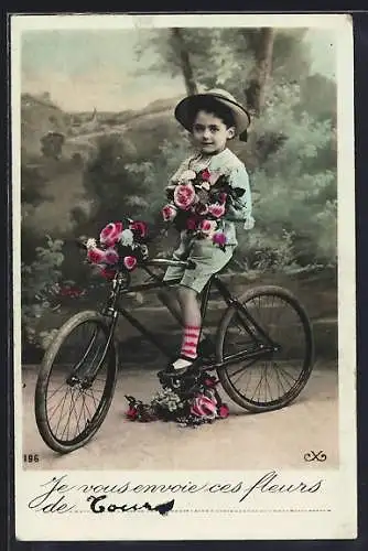 AK Knabe auf einem Fahrrad