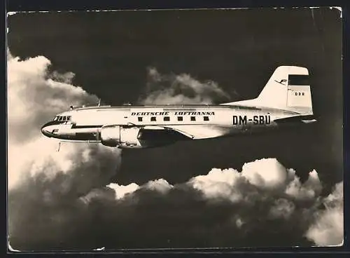 AK Mittelstreckenflugzeug IL 14 der Deutschen Lufthansa