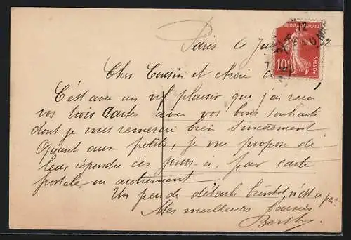 AK Flugzeug mit Dame und Herr