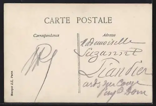 AK Mann in einem Flugzeug, Fotomontage