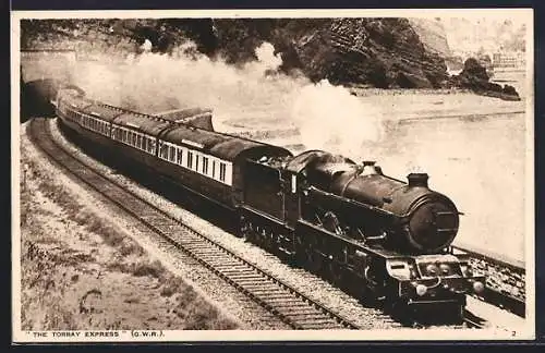 AK The Torbay Express der G. W. R., Englische Eisenbahn