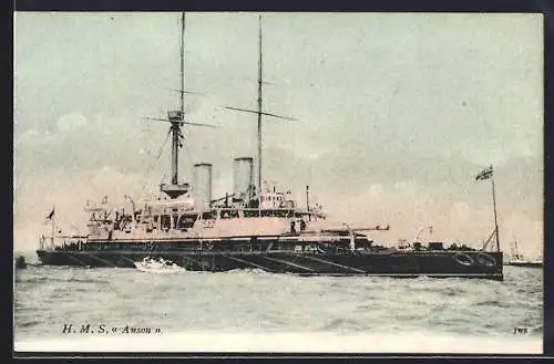 AK Kriegsschiff HMS Anson auf See