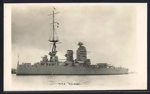 AK Kriegsschiff HMS Nelson auf See