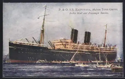 AK Passagierschiff SS Rajputana der P & O