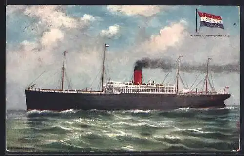 AK Passagierschiff S. S. Minnetonka auf hoher See, Flagge