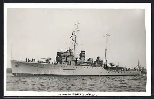 AK Kriegsschiff HMS Speedwell auf See