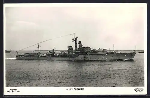 AK Kriegsschiff HMS Dunkirk auf See