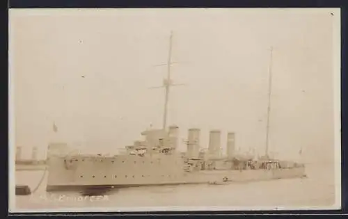 AK Kriegsschiff HMS Boadecea auf See