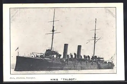 AK Kriegsschiff HMS Talbot auf See