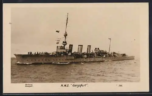 AK Kriegsschiff HMS Carysfort auf See