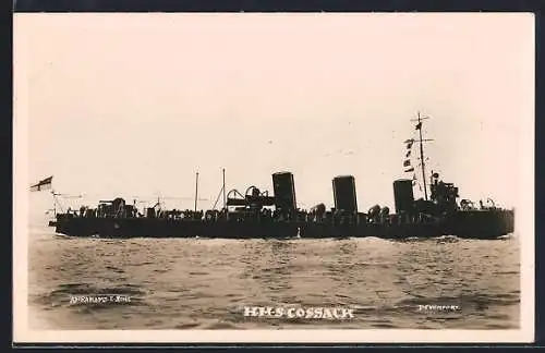 AK Kriegsschiff HMS Cossack auf See