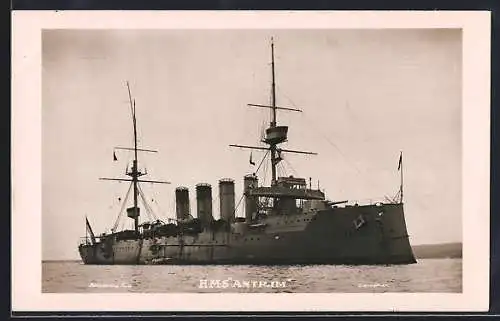 AK Kriegsschiff HMS Antrim auf See