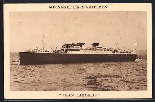 AK Passagierschiff Jean Laborde bei der Hafenausfahrt