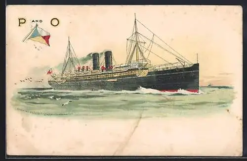 AK Passagierschiff der P & O, Peninsular and Oriental Steam Navigation Company