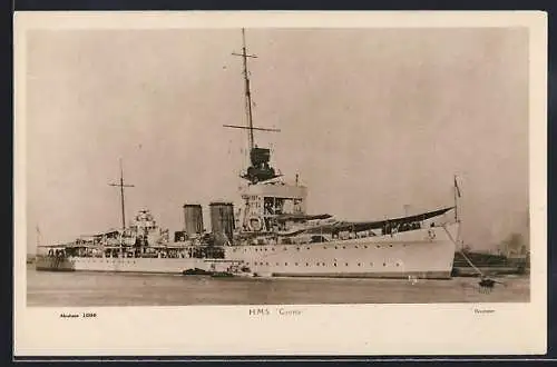 AK Kriegsschiff HMS Carlisle auf See