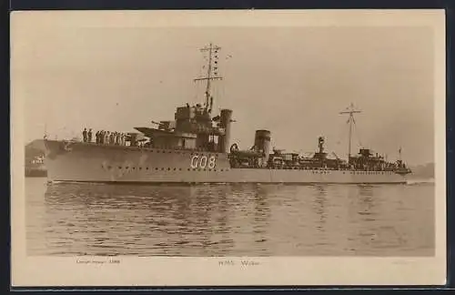 AK Kriegsschiff HMS Walker auf See