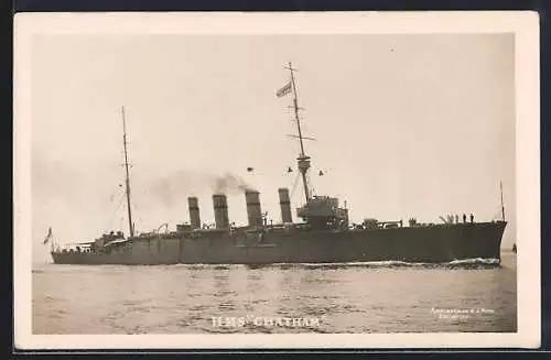 AK Kriegsschiff HMS Chatham auf See