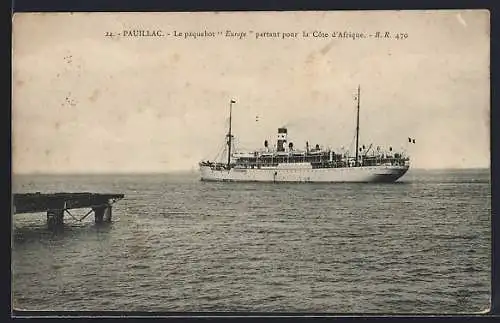 AK Passagierschiff Paquebot Europe auf See