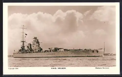 AK Kriegsschiff HMS Nelson auf See