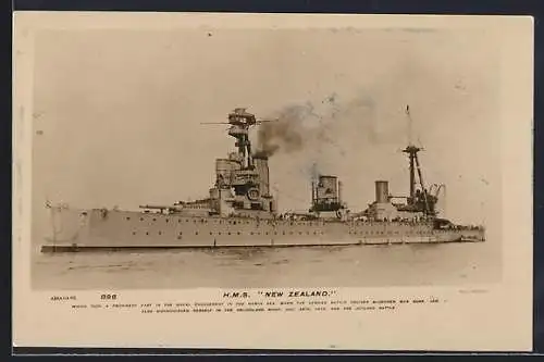 AK Kriegsschiff HMS New Zealand auf See