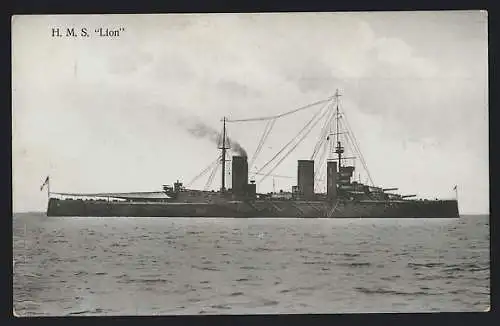 AK Kriegsschiff HMS Lion auf See