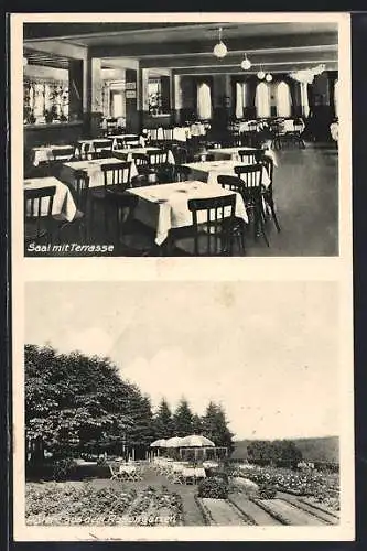 AK Pfaffenlöh bei Benninghausen, Ausflugslokal Ernst Wolf, Saal u. Rosengarten