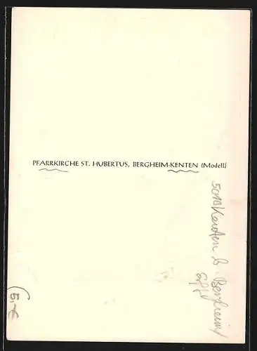 AK Bergheim-Kenten / Erft, Modell der Pfarrkirche St. Hubertus
