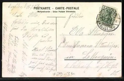 Passepartout-Lithographie Dresden, Kgl. Hoftheater, Belvedere, Kgl. Schloss, Georgentor in einem Kleeblatt-Passepartout