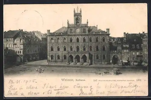 AK Weimar / Thüringen, Blick auf das Rathaus