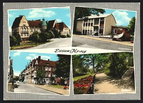AK Essen-Kray, Leitherstrasse, Rathaus, Jugendhaus, Volkspark
