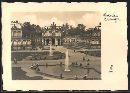 Foto-AK Dresden, Partie am Zwinger