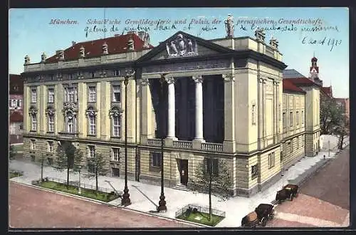 AK München, Schack`sche Gemäldegalerie und Palais der preussischen Gesandtschaft, Brienner Strasse