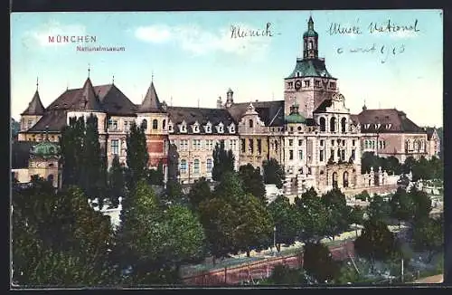 AK München, Blick zum Nationalmuseum