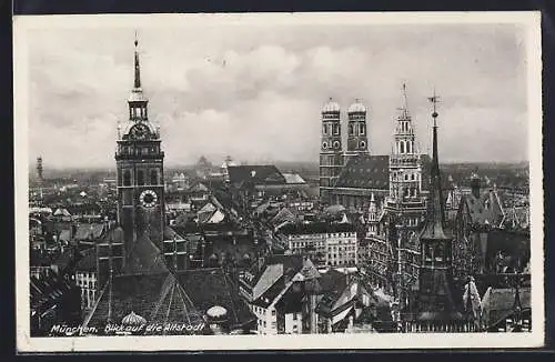 AK München, Blick auf die Altstadt