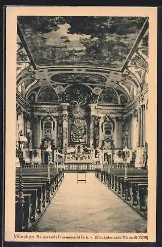 AK München, Innenansicht des Bürgersaal