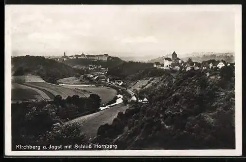 AK Kirchberg / Jagst, Ortspanorama mit Hornberg